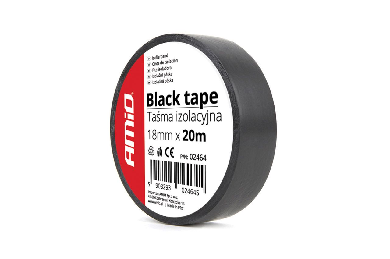 Изолир трака црна 18mm 20m AMIO-02464