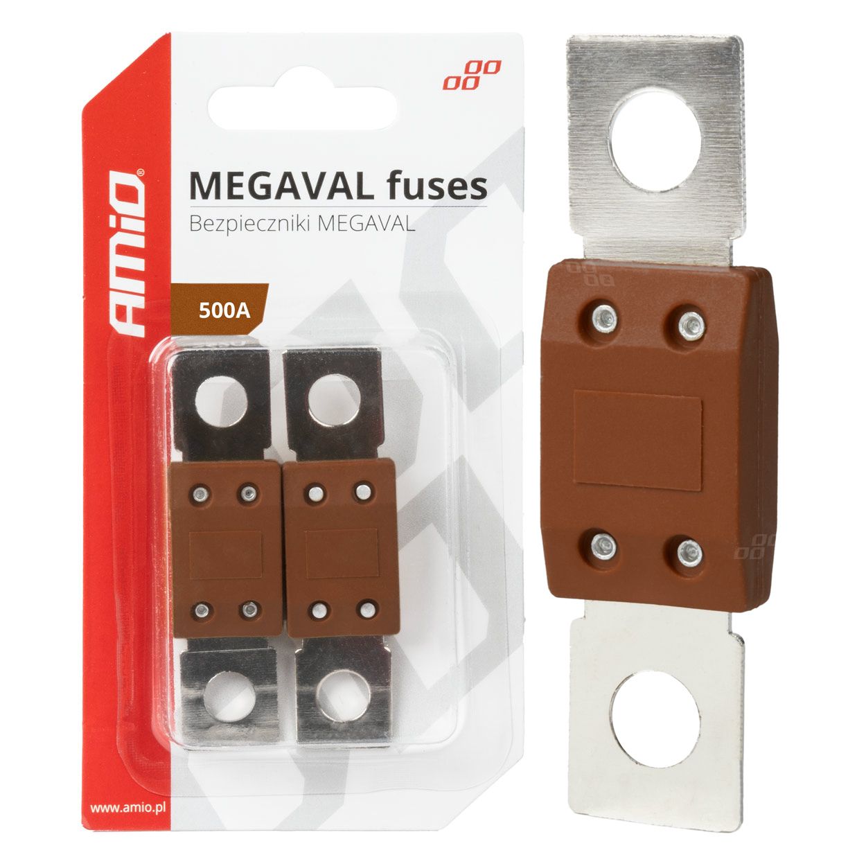 Осигурач MEGAVAL 500A 2pcs blister AMIO-03472