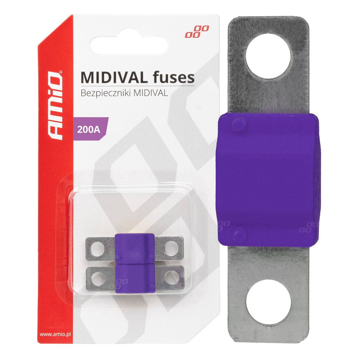 Осигурач MIDIVAL 200A 2pcs blister AMIO-03482