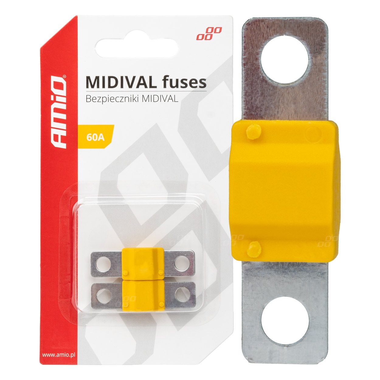 Осигурач MIDIVAL 60A 2pcs blister AMIO-03476