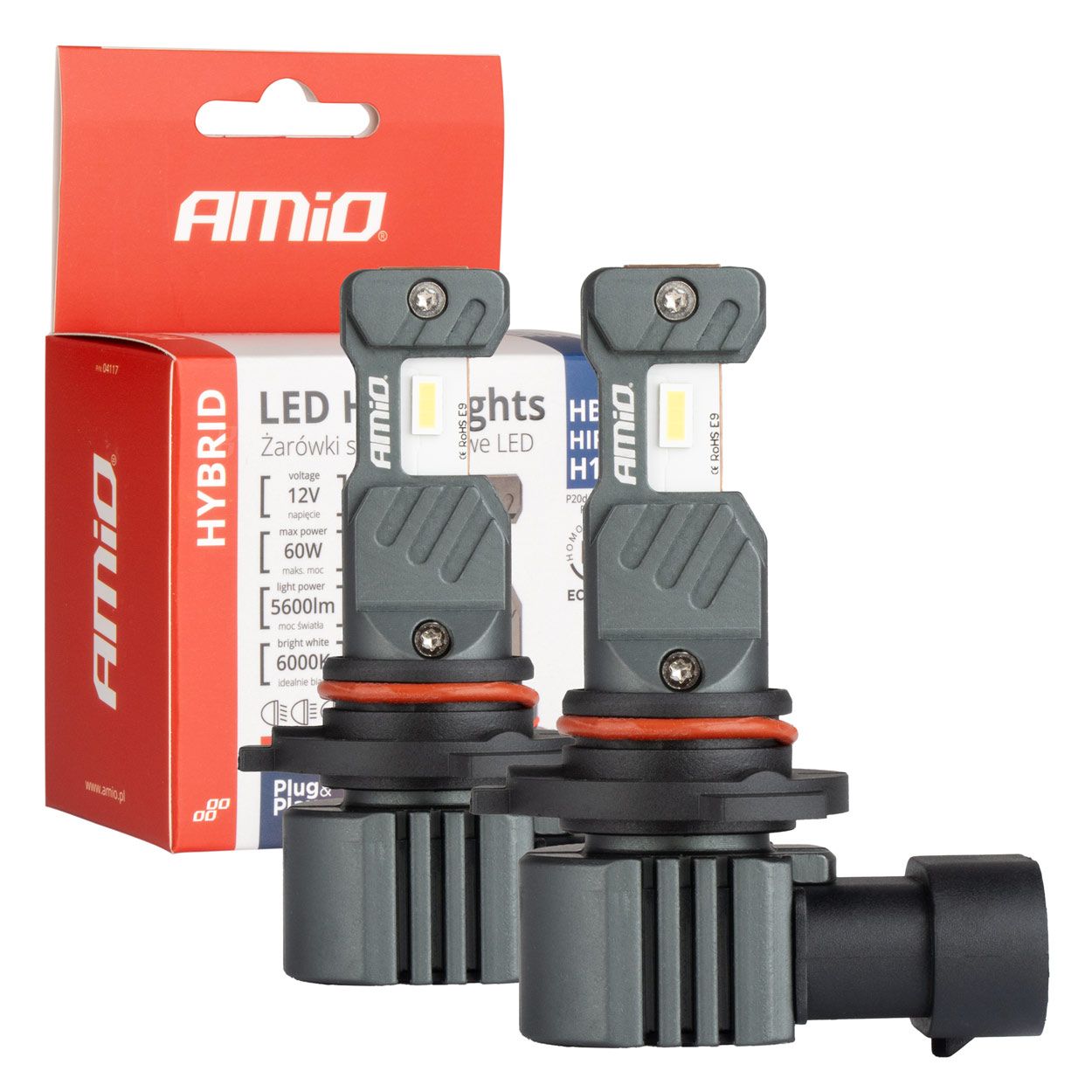 Сијалица LED сет AMIO-04117 12v HB3 60w 9005/HIR1 HYBRID series Plug and Play CanBus
