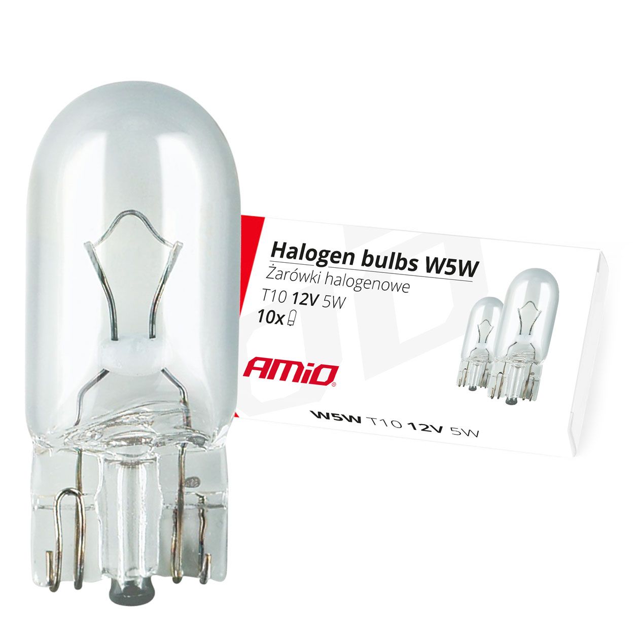 Сијалица AMIO-01483 12v w5w T10 W2.1x9.5D 1/10pcs