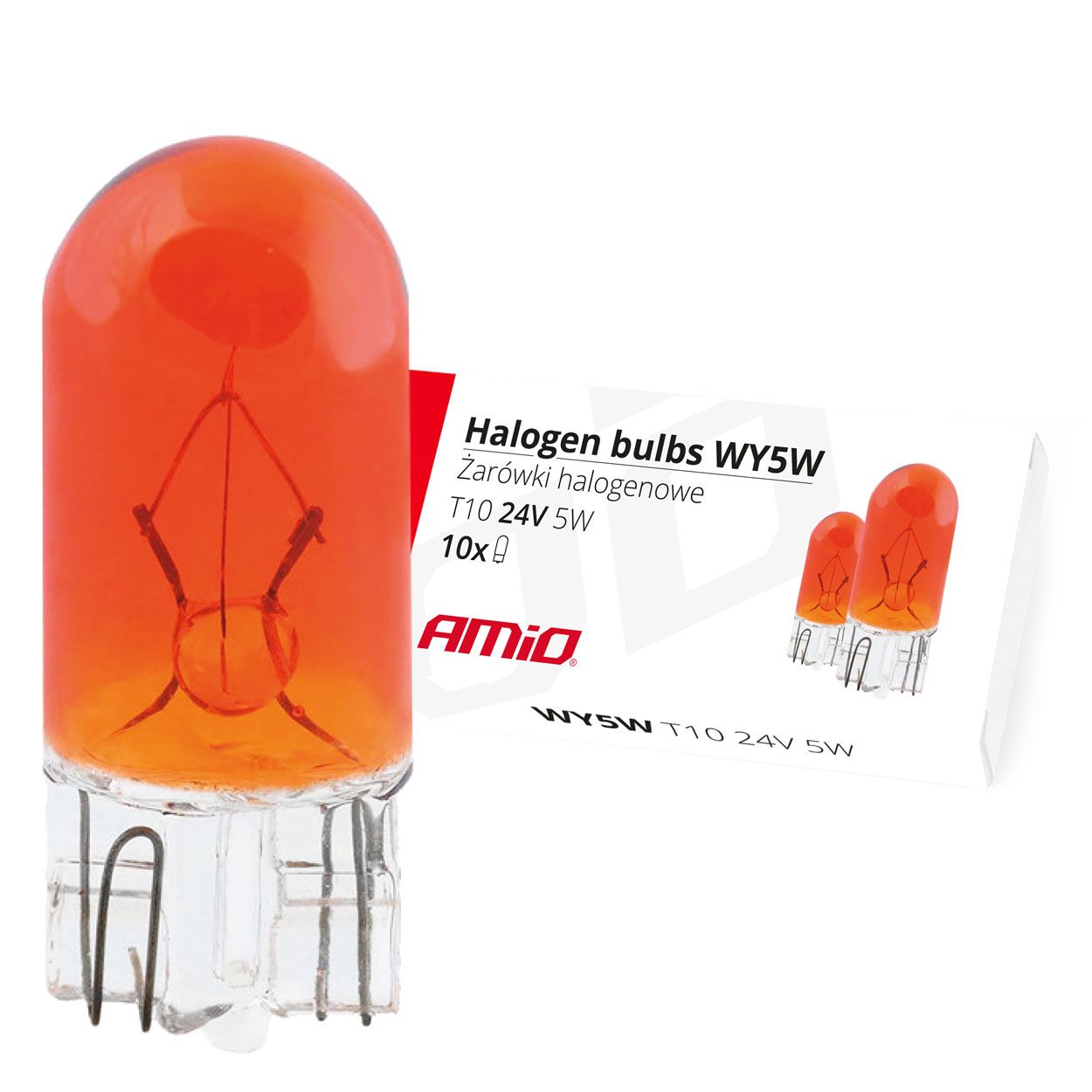 Сијалица T10 WY5W W2.1x9.5d 24V AMBER AMIO-01001 1/10
