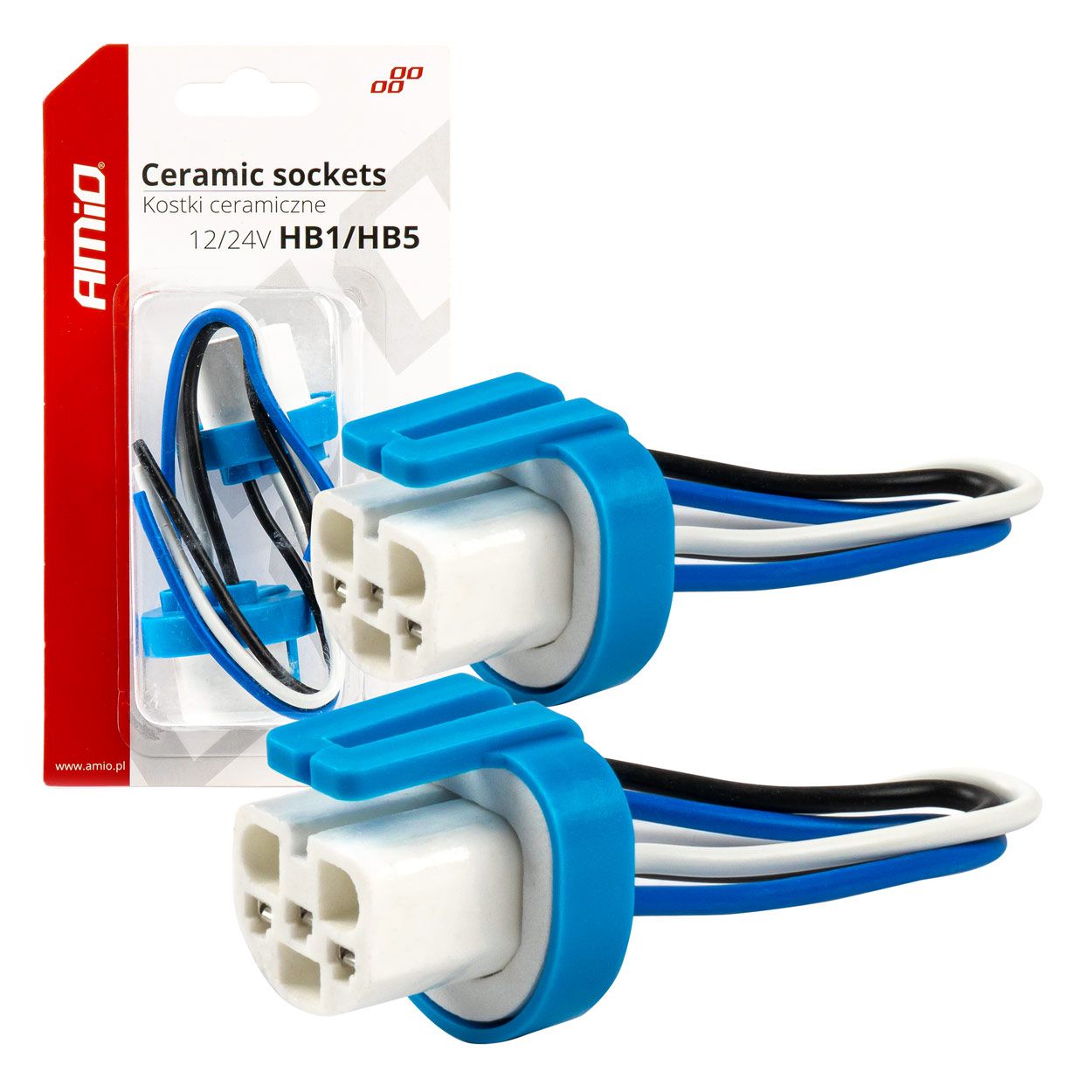 Керамичка фасонка HB1/HB5 9004/9007 15cm cable 2pcs AMIO-03057