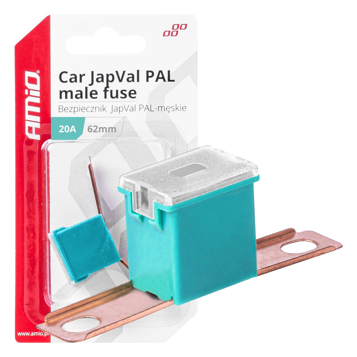 Осигурач JAPVAL PAL BENT 48/62mm 1pcs 20A blister AMIO-03426