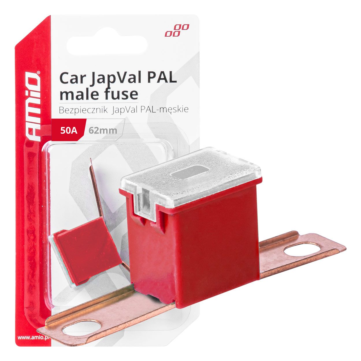 Осигурач JAPVAL PAL BENT 48/62mm 1pcs 50A blister AMIO-03429