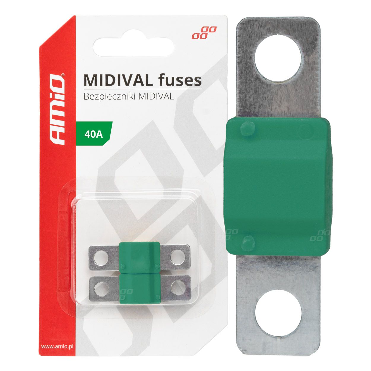 Осигурач MIDIVAL 40A 2pcs blister AMIO-03474