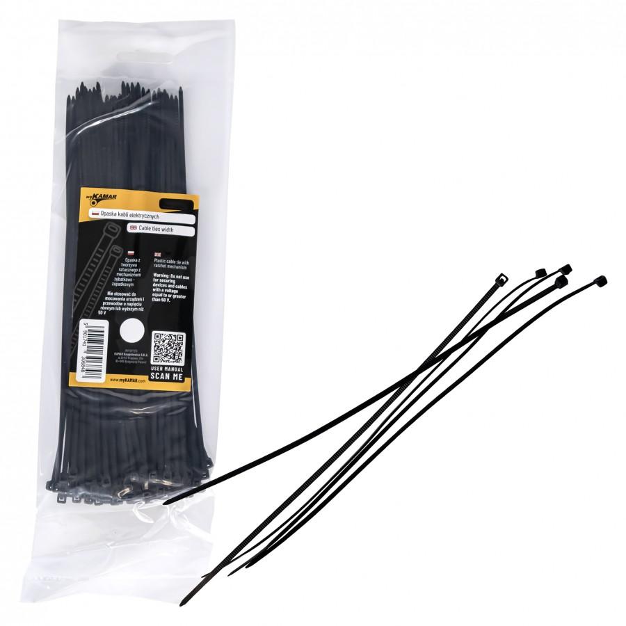 Стеги пластични AKC0175 4,8 x 400 1/100pcs Црна