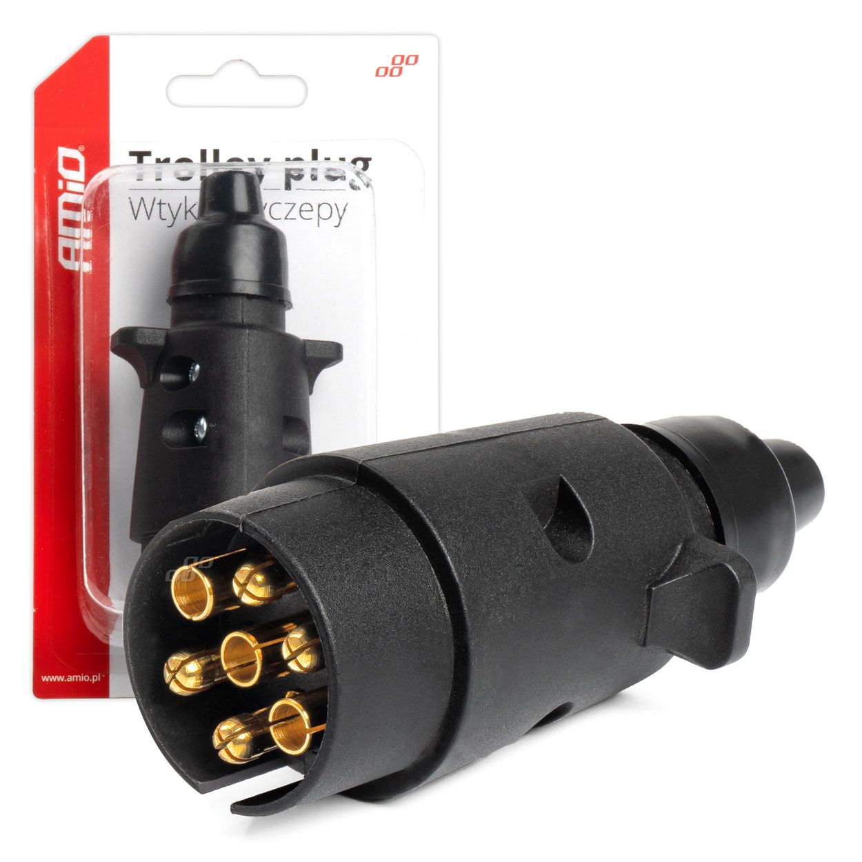 Пластичен приклучок за конектор 7PIN blister AMIO-03215