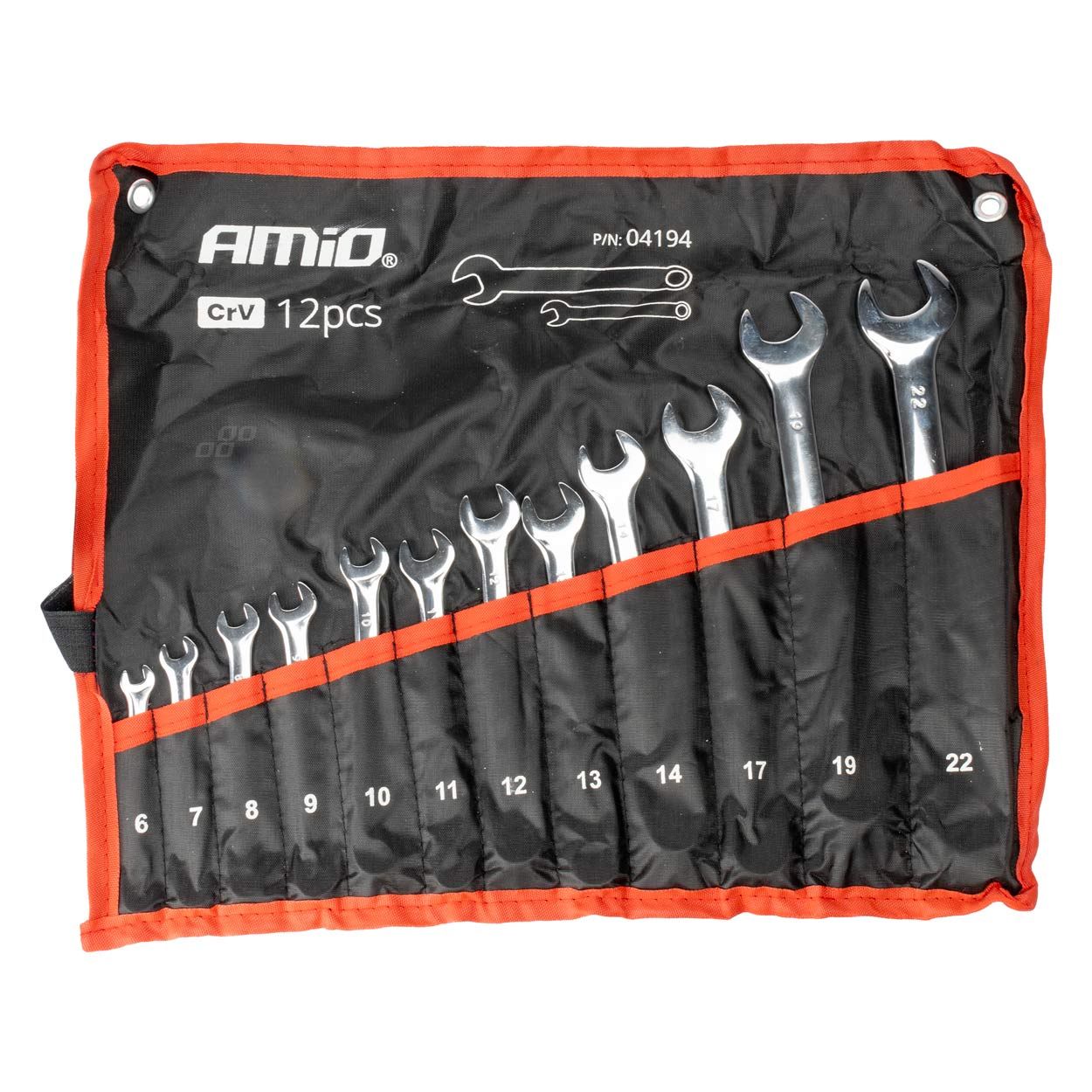 Сет клучеви виљушкасто окасти CRV 6-22MM 12pcs AMIO-04194