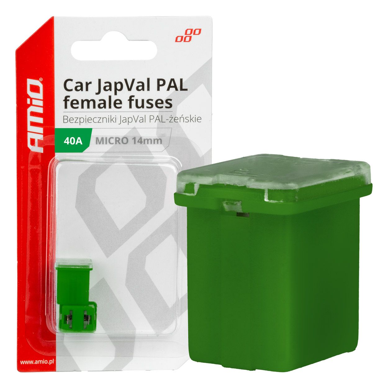 Осигурач JAPVAL PAL MICRO 14mm 2pcs 40A blister AMIO-03454