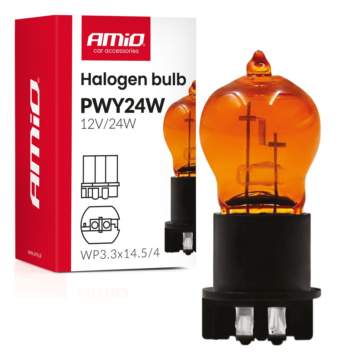 Сијалица PWY24W WP3.3x14.5-4 12V 24W AMIO-04410