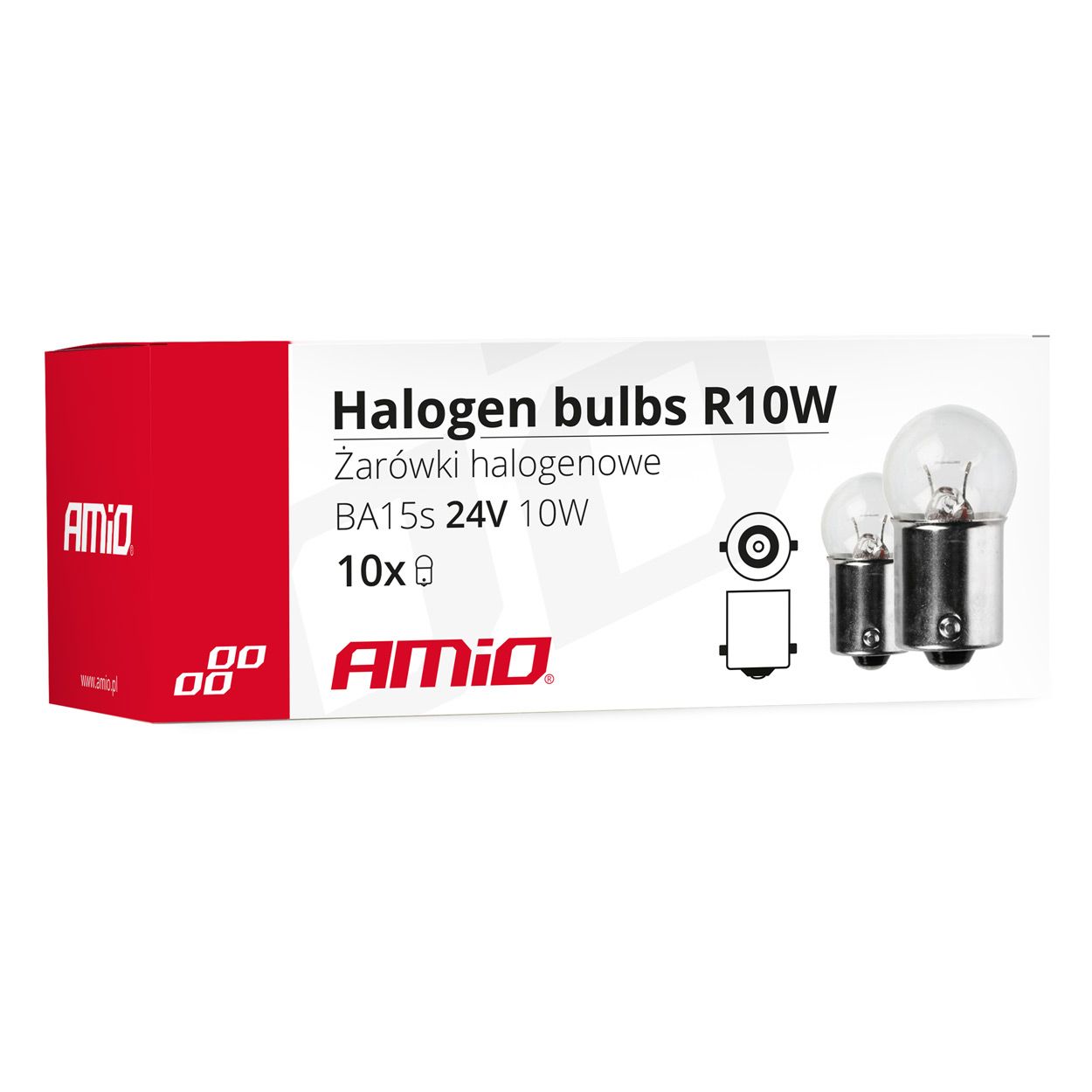 Сијалица R10W BA15s 24V 10pcs AMIO-01004
