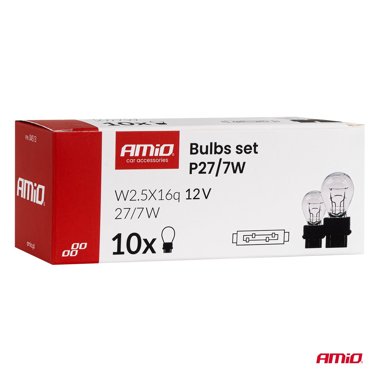 Сијалица AMIO-04513 P27/7w 12v 27/7w w2.5x16q 10pcs