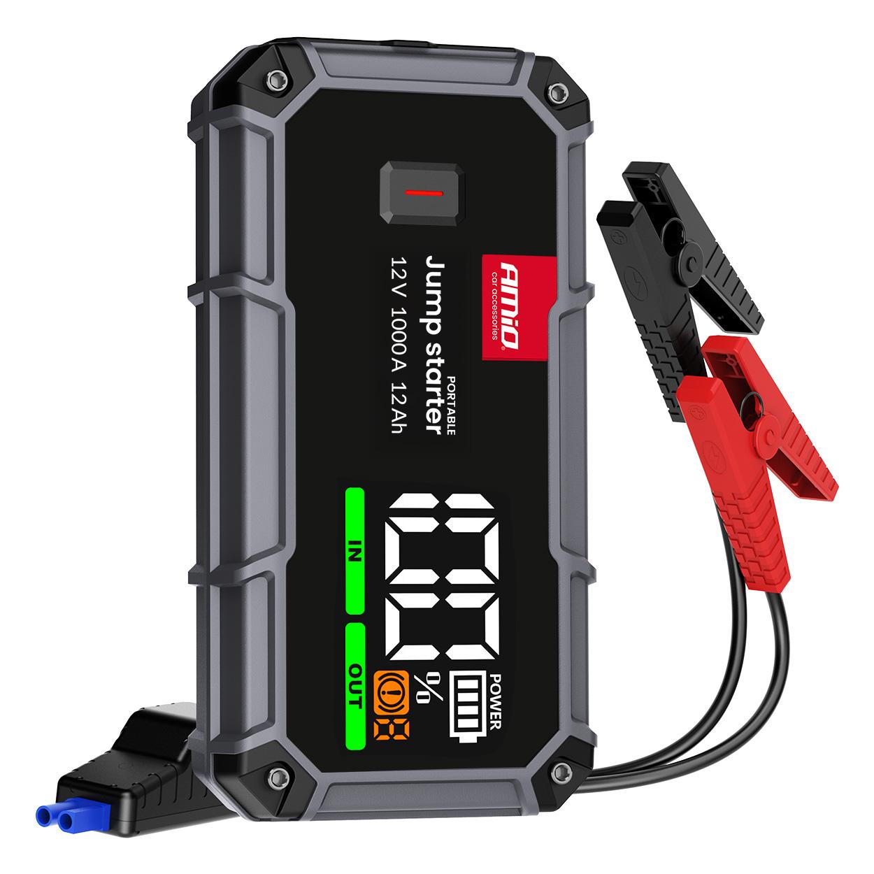 Бустер за палење 3 во 1 PRO 12V 12Ah 1000A AMIO-04676