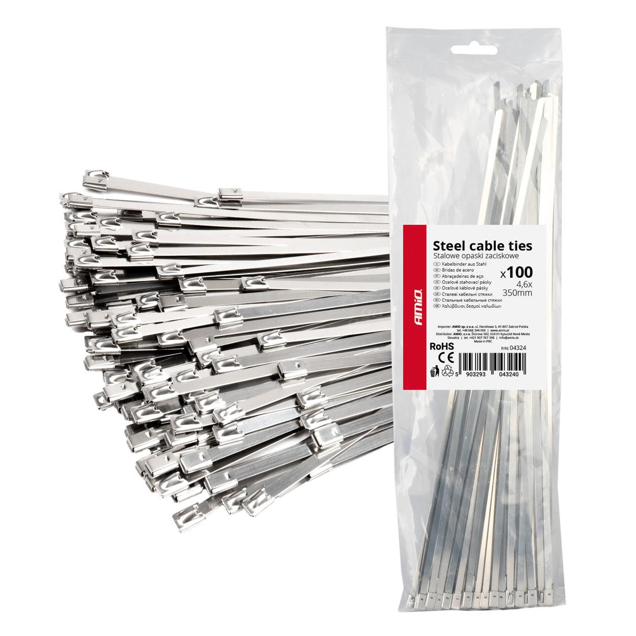 Метална стега 4,6x350mm 100pcs AMIO-04324