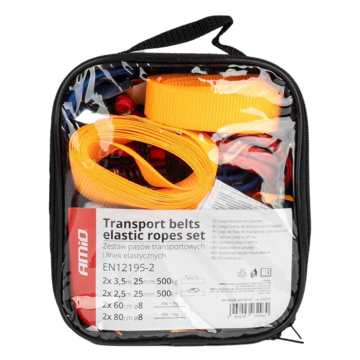 Сет транспортни и еластични јажиња 8pcs AMIO-03293