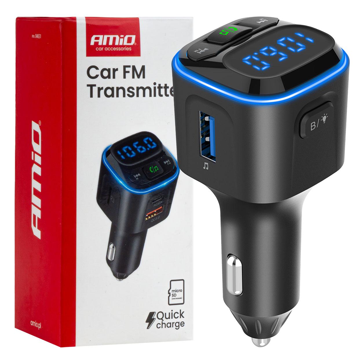 Автомобилски FM предавател microSD  AMIO-04651