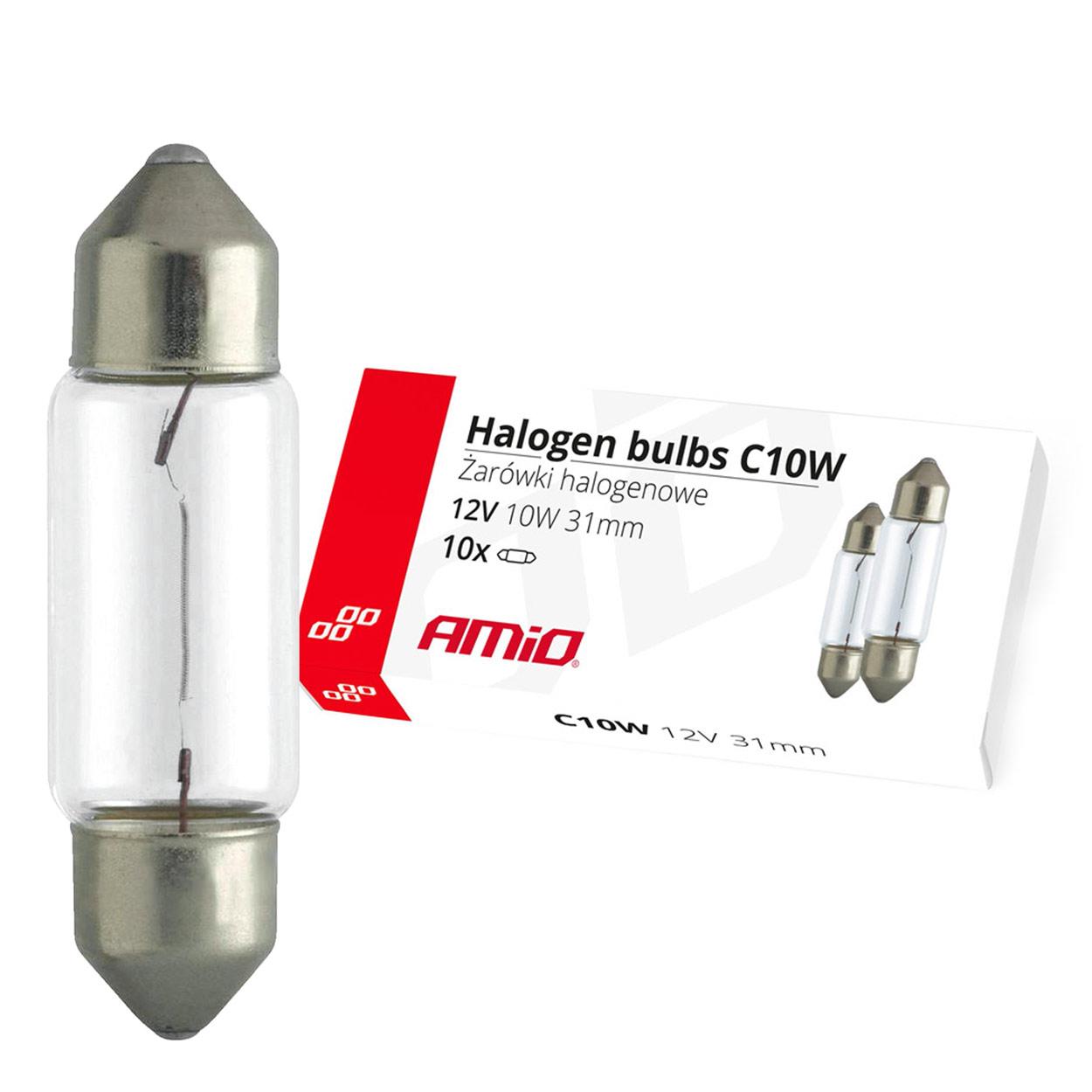 Сијалица C10W SV8.5-8 31mm 12V 1/10pcs AMIO-02555