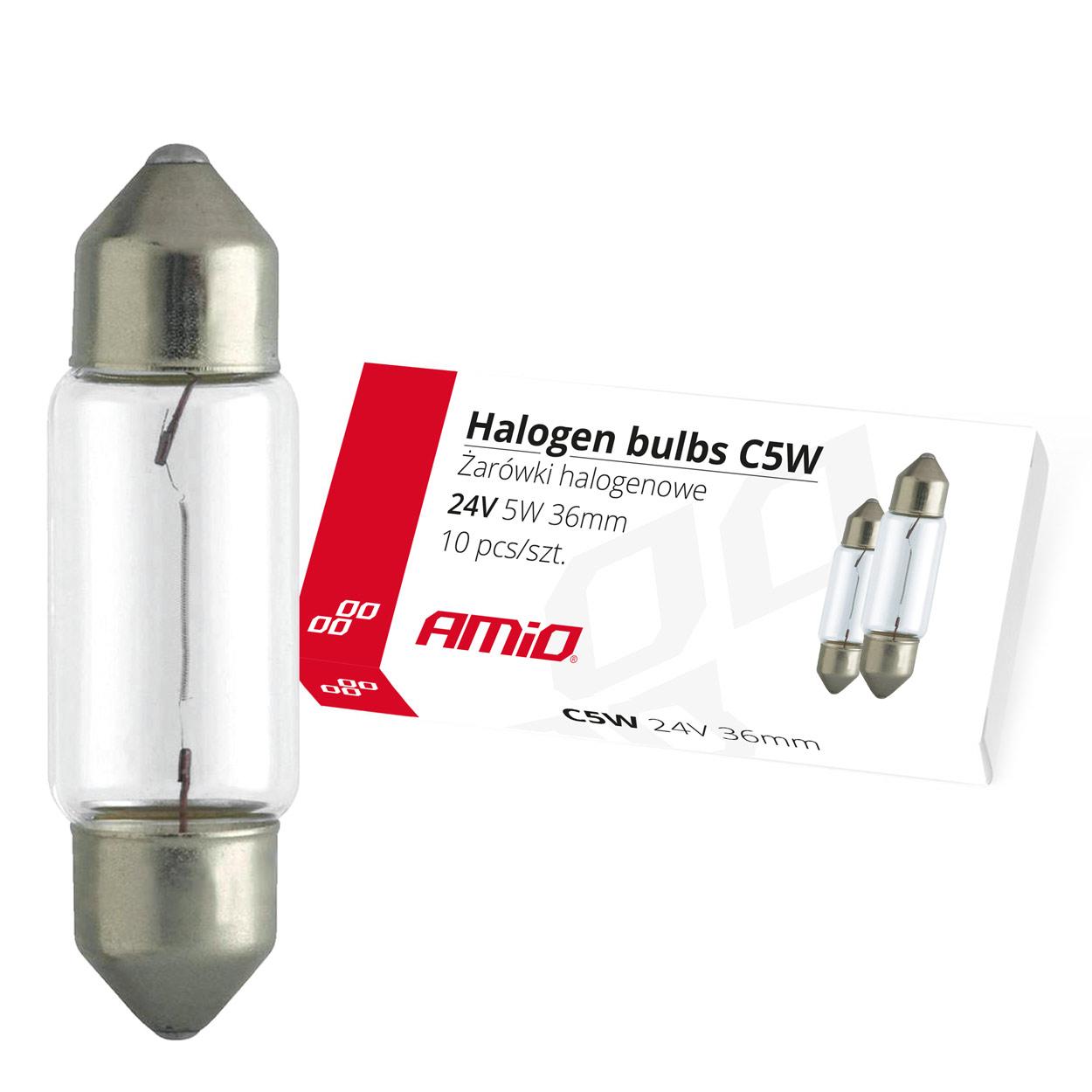 Сијалица AMIO-01000 C5W 24v 36MM 10pcs AMIO