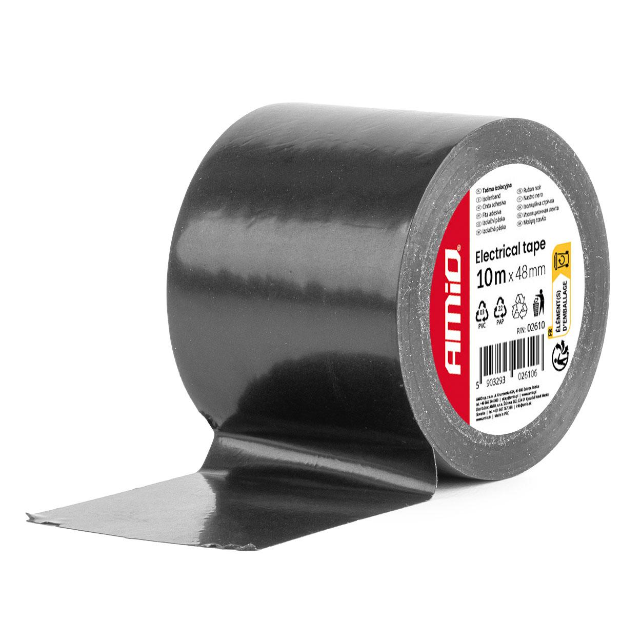 Изолир трака црна 48mm x 10m x 0.13mm AMIO-02610