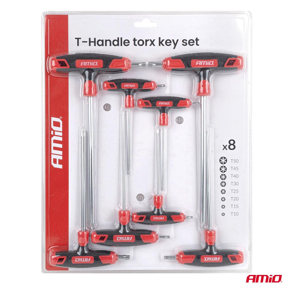 T-рачка Torx клучеви сет 8pcs AMIO-04827