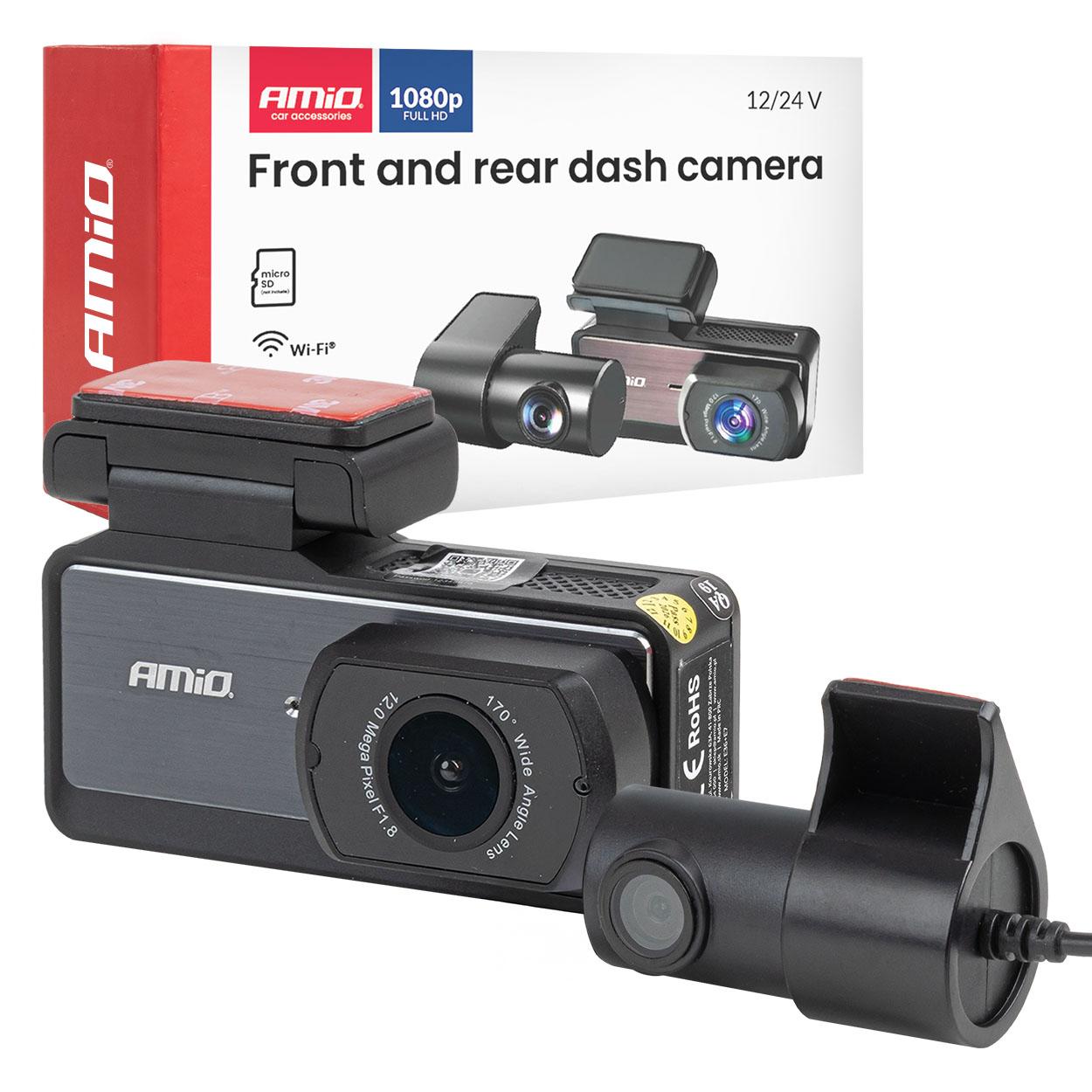 Предна и задна автомобилска камера 12/24v Wi-Fi 45* 2.99''' AMIO-04799