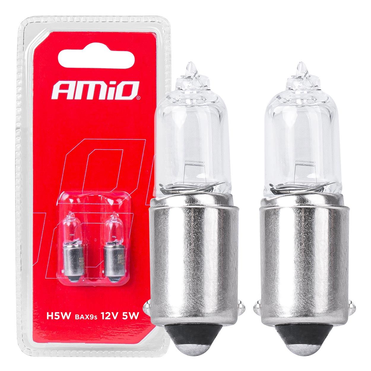 Сијалица AMIO-03354 H5W 12V 5W BAX9S white blister 2pcs Amio
